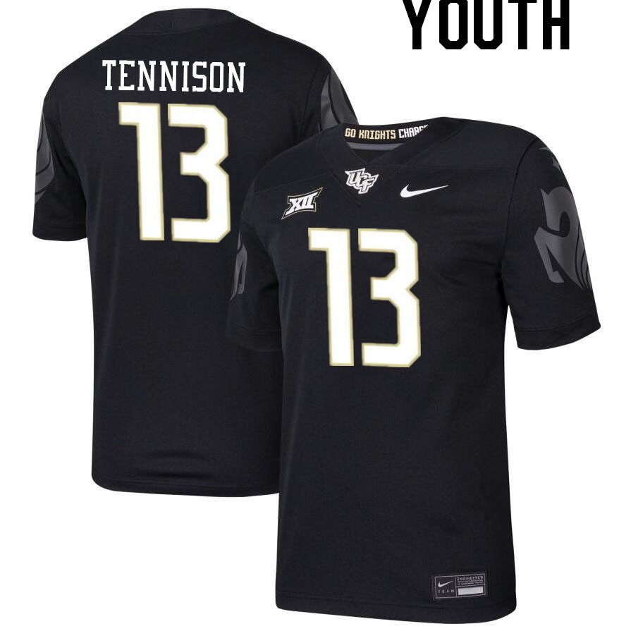 Youth #13 Ladarius Tennison UCF Knights Big 12 Conference College Football Jerseys Stitched-Black